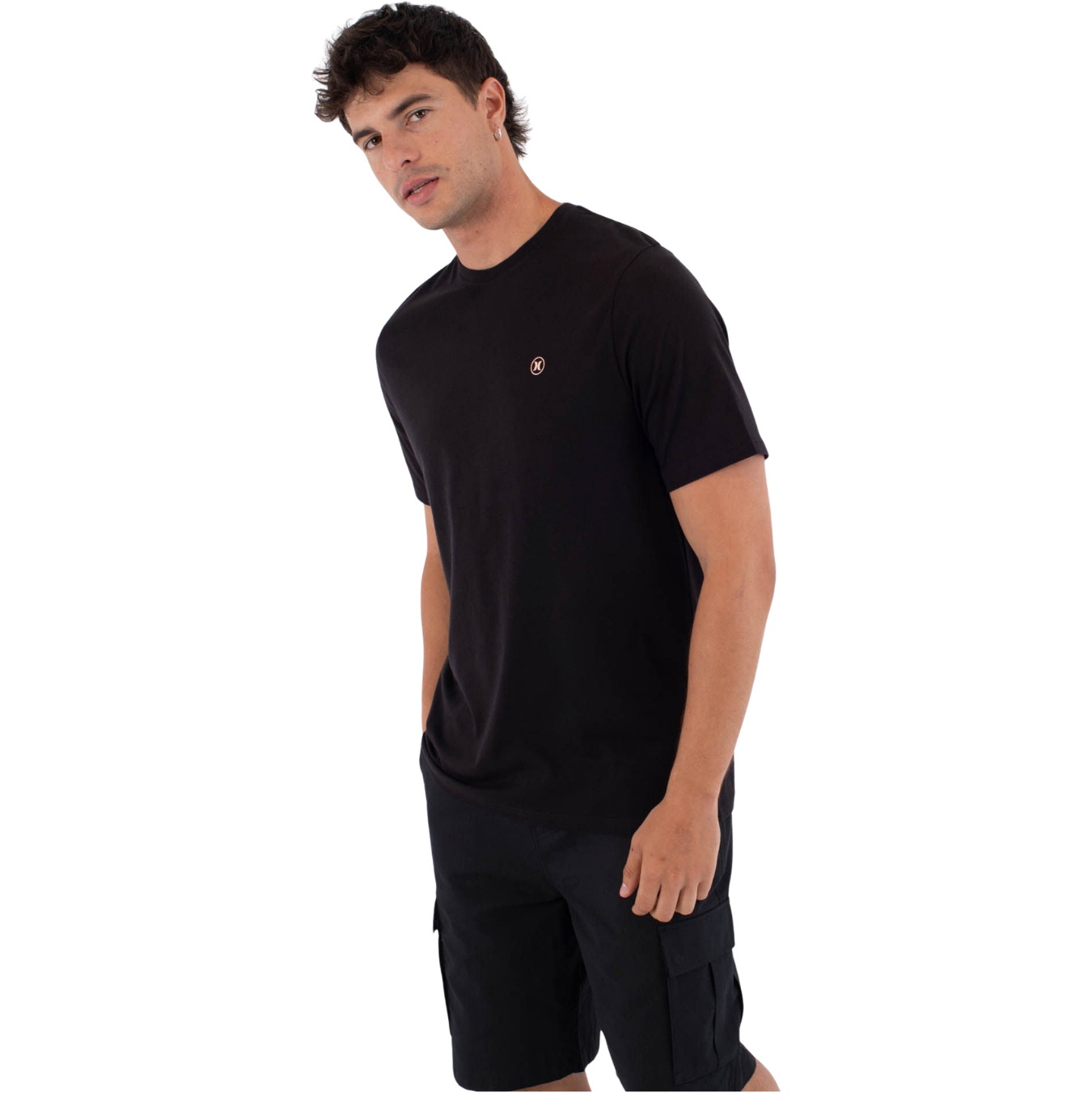 2026 Hurley Hombres Prensa De Impresión Icono Círculo Camiseta De Manga Corta MTSEUED0010 - Black